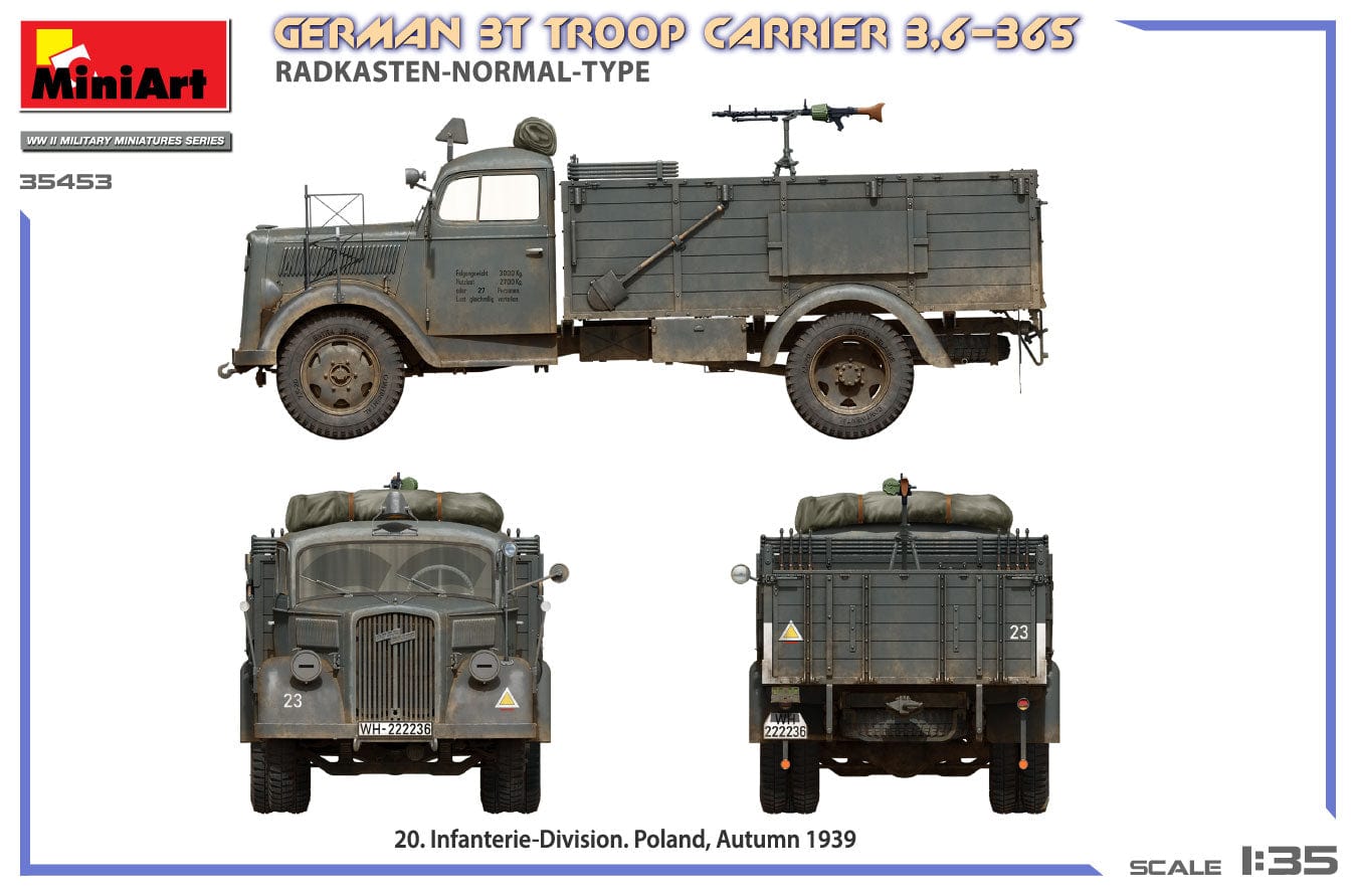 301 - Miniart - 35453 - Opel Blitz 3.6-36S Radkasten - paint schemes