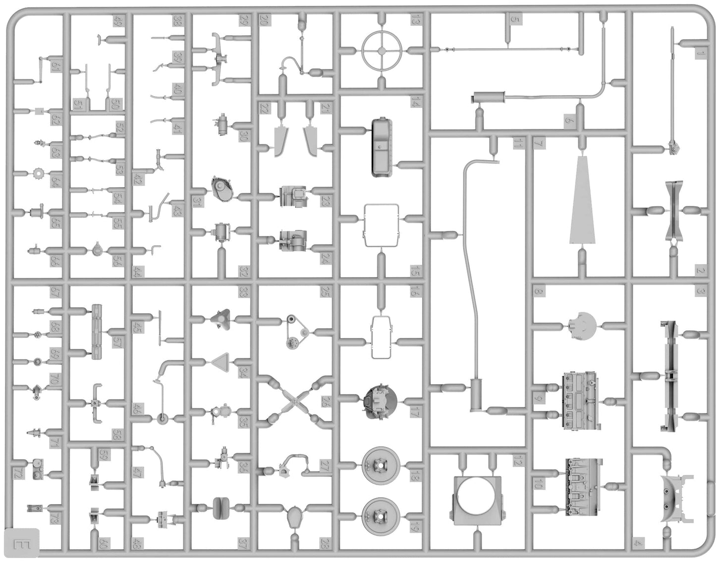 201 - Miniart - 35453 - Opel Blitz 3.6-36S Radkasten - sprue