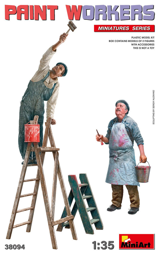 010 - Miniart - 38094 - Painters Workers with Accessories - primary image