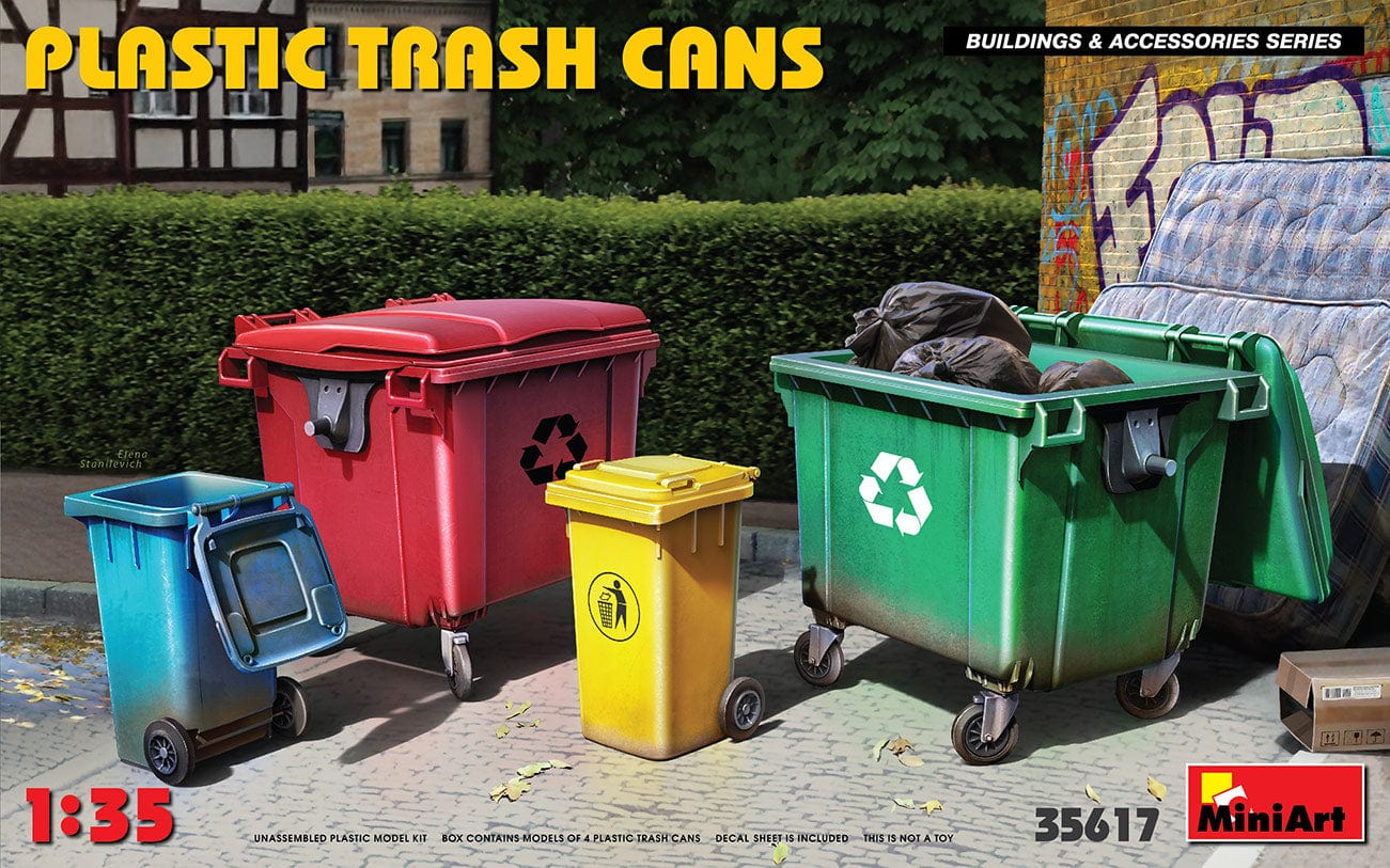 010 - Miniart - 35617 - Plastic Trash Bins - primary image