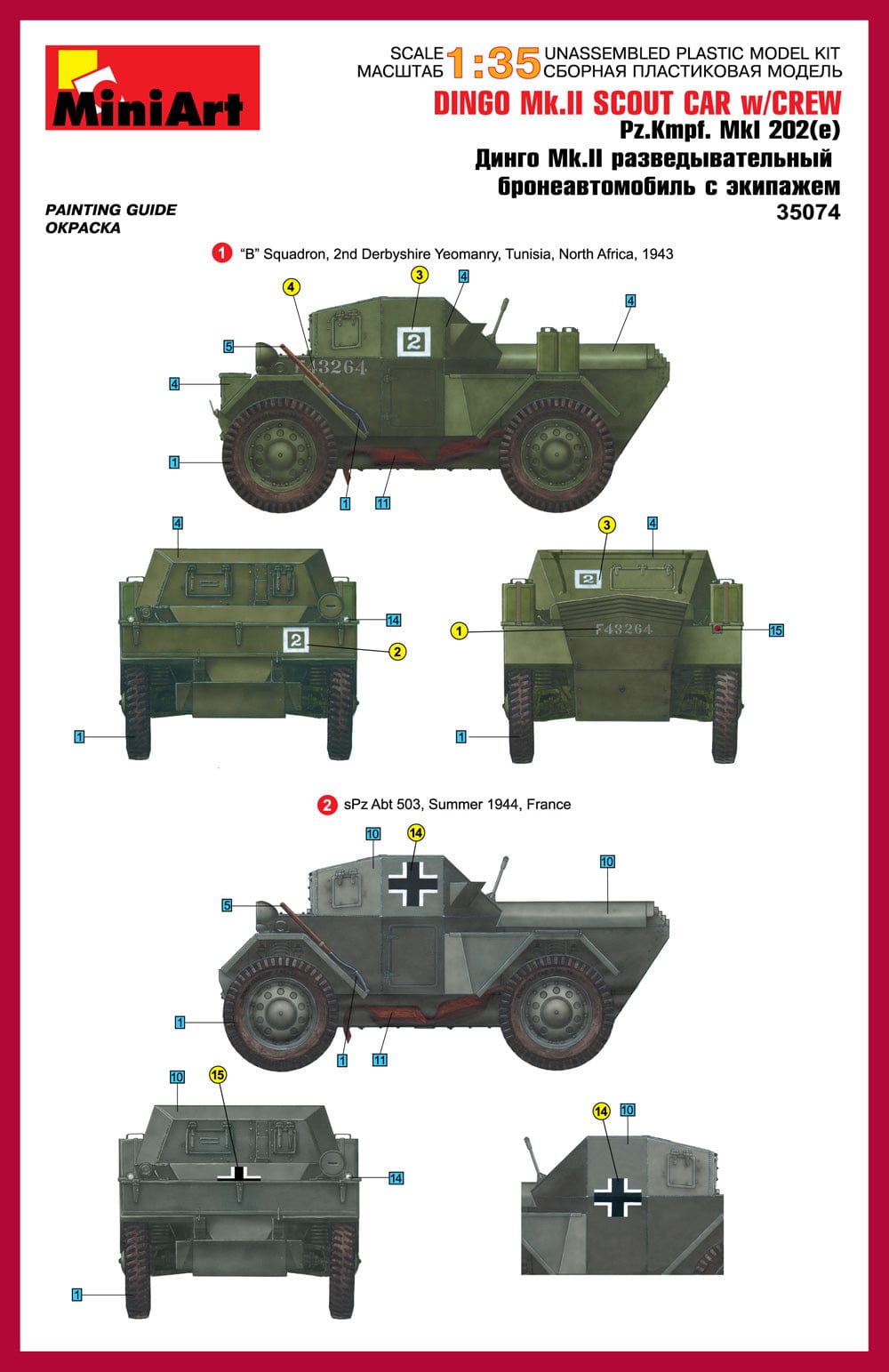 300 - Miniart - 35074 - Pz.Sp.Wg. Mk I 202(e) Dingo (France) - paint schemes