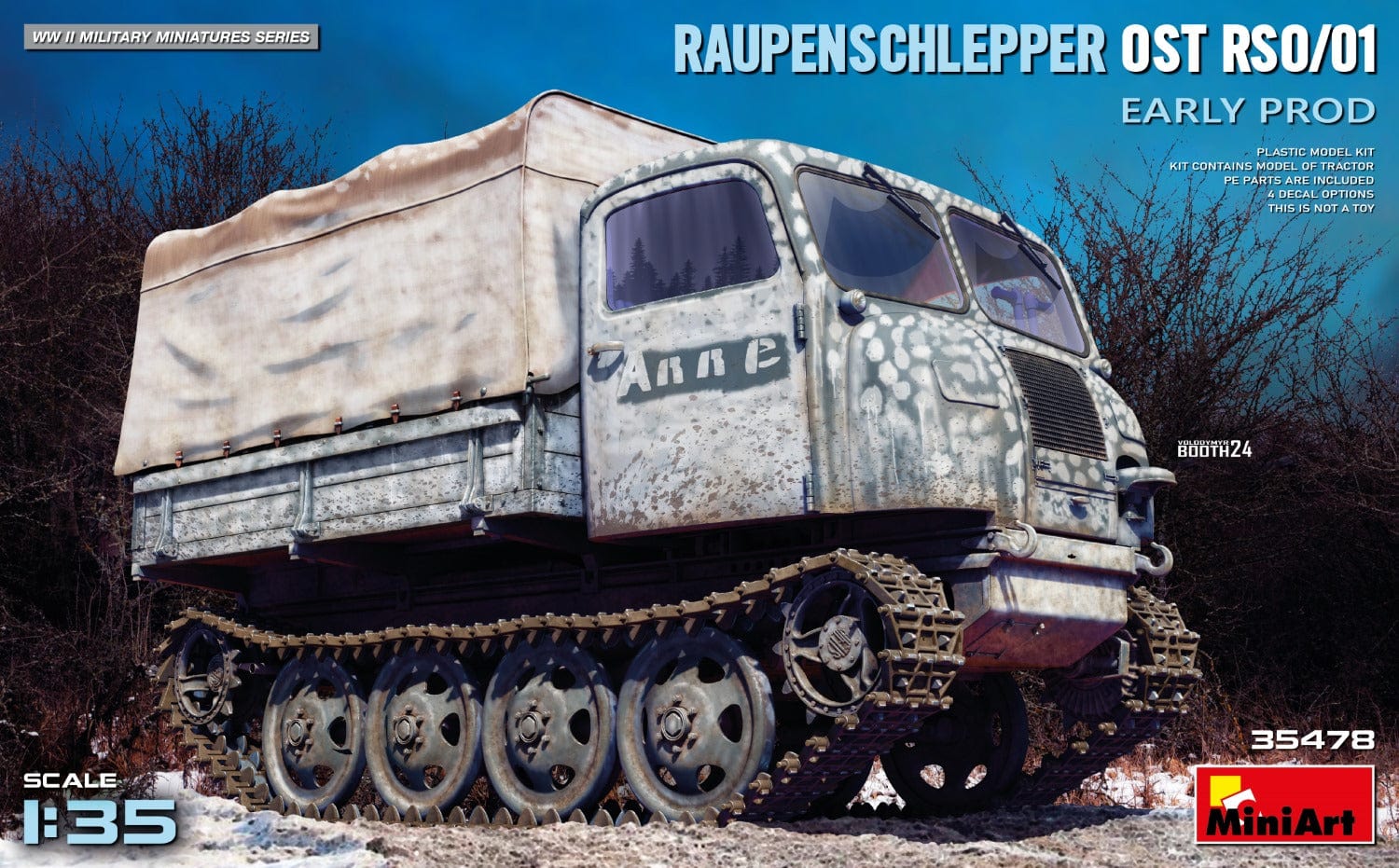 Miniart 1 35 Scale Steyr RSO 01 Artillery Tractor Plastic Model Kit miniart-1-35-scale-steyr-rso-01-artillery-tractor-plastic-model-kit