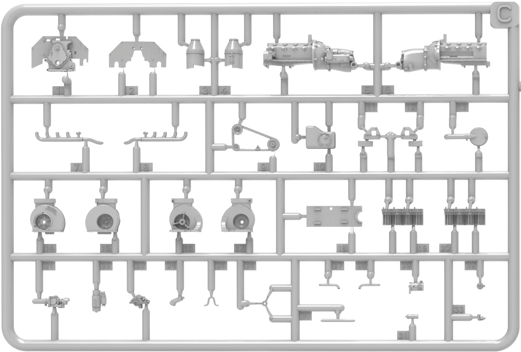 Miniart - 35493 - Steyr RSO/01 Feldküche - sprue