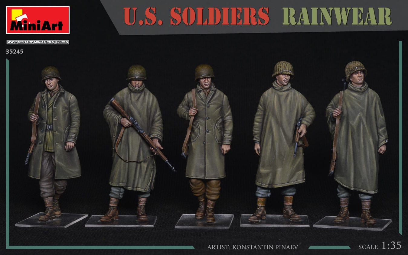 700 - Miniart - 35245 - United States Soldiers in Rainwear - painted model