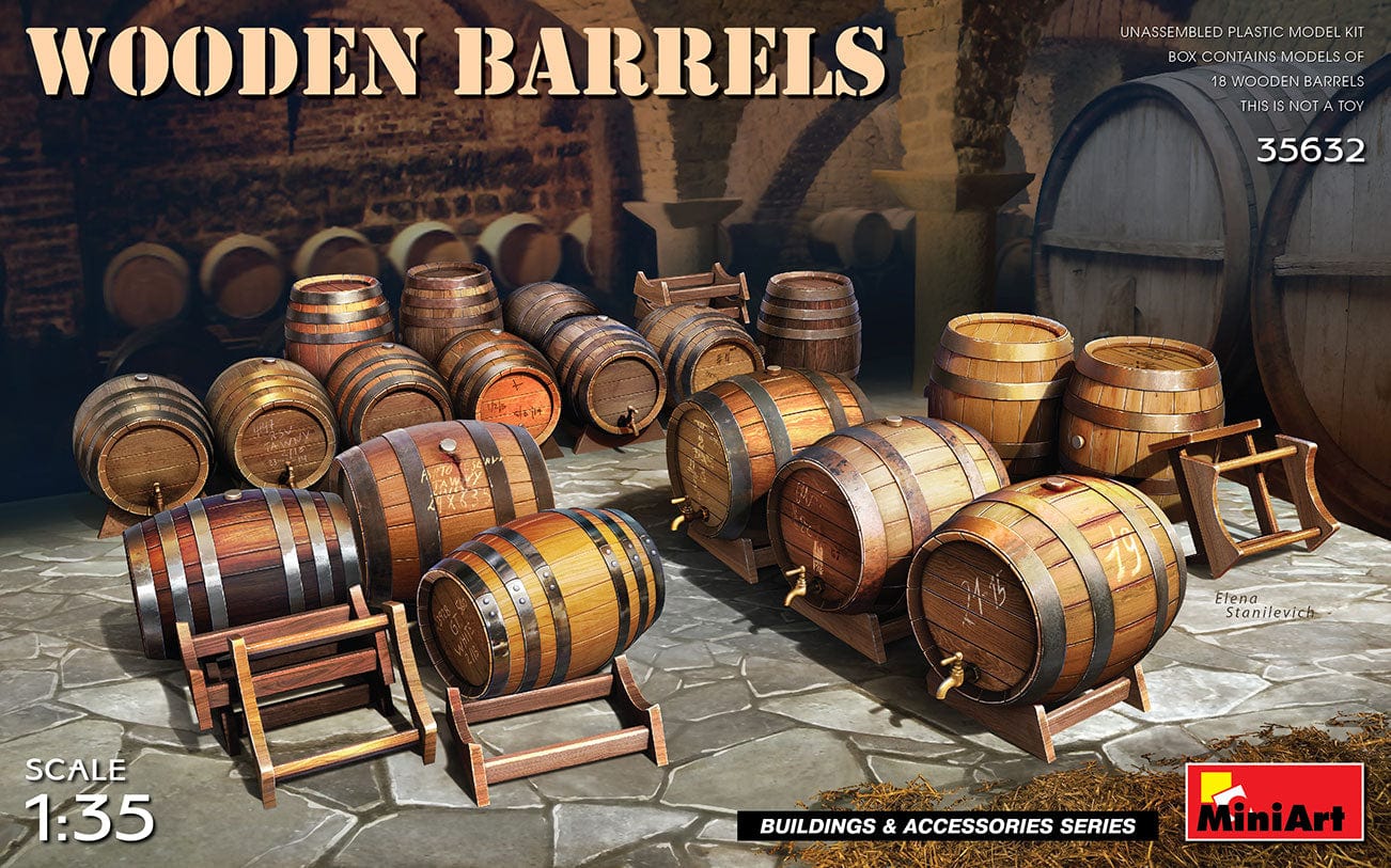 010 - Miniart - 35632 - Wooden Barrels - primary image
