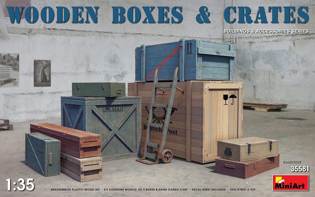 010 - Miniart - 35581 - Wooden Boxes and Crates - primary image