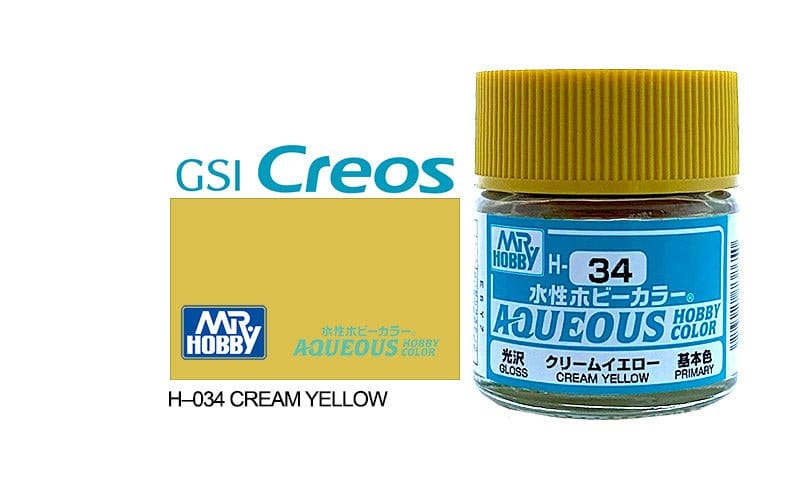 010 - Mr. Hobby - H-034 - Mr Hobby Aqueous H-034 Cream Yellow - primary image