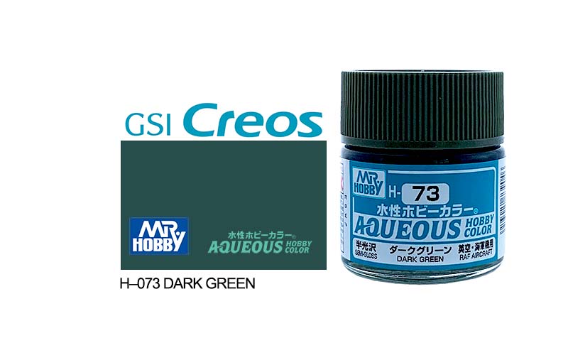 010 - Mr. Hobby - H-073 - Mr Hobby Aqueous H-073 Dark Green (UK) - primary image