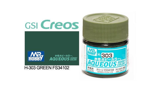 010 - Mr. Hobby - H-303 - Mr Hobby Aqueous H-303 Green FS34102 (US) - primary image