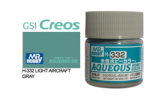 010 - Mr. Hobby - H-332 - Mr Hobby Aqueous H-332 Light Aircraft Grey BS381C/627 (UK) - primary image