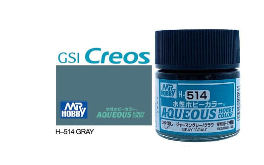 010 - Mr. Hobby - H-514 - Mr Hobby Aqueous H-514 Gray Grau (Germany) - primary image
