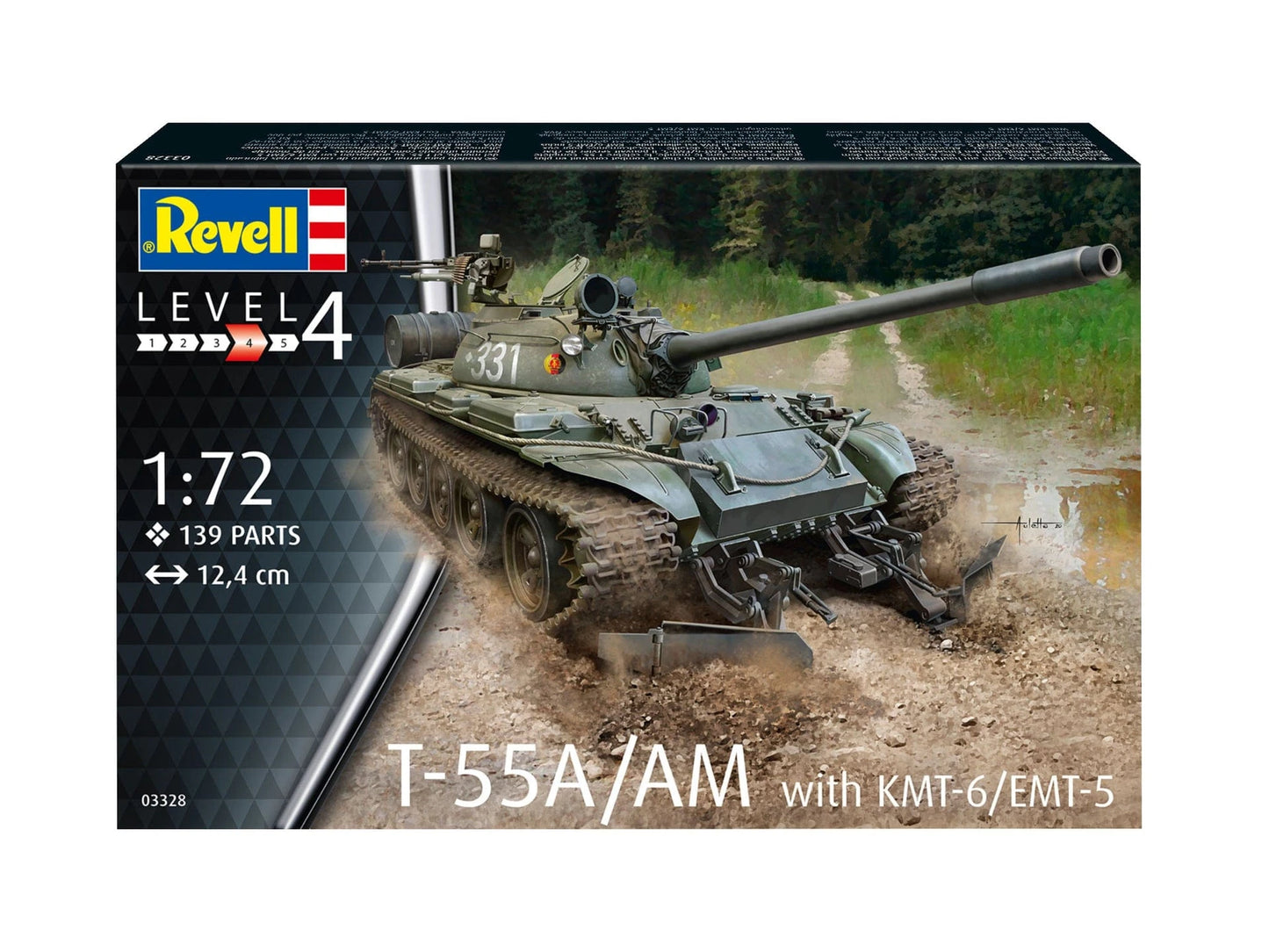 010 - Revell - 03328 - T-55A / AM with KMT-6 / EMT-5 Mine Roller - primary image