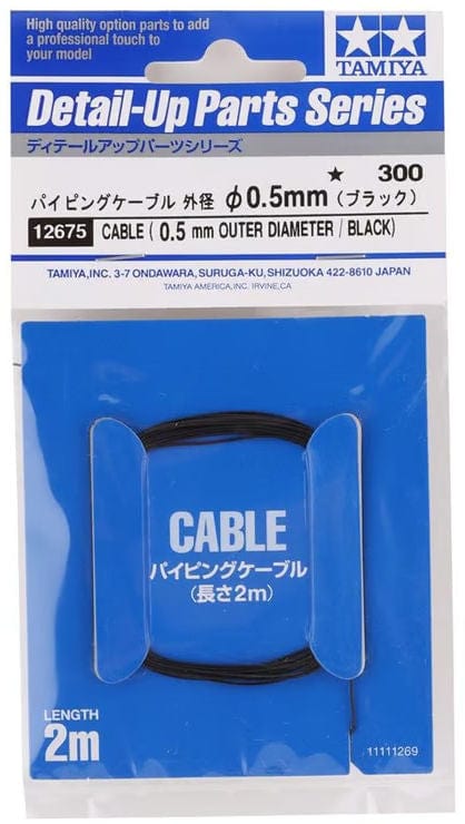 010 - Tamiya - 12675 - Cable, Black, 0.5mm x 2m - primary image