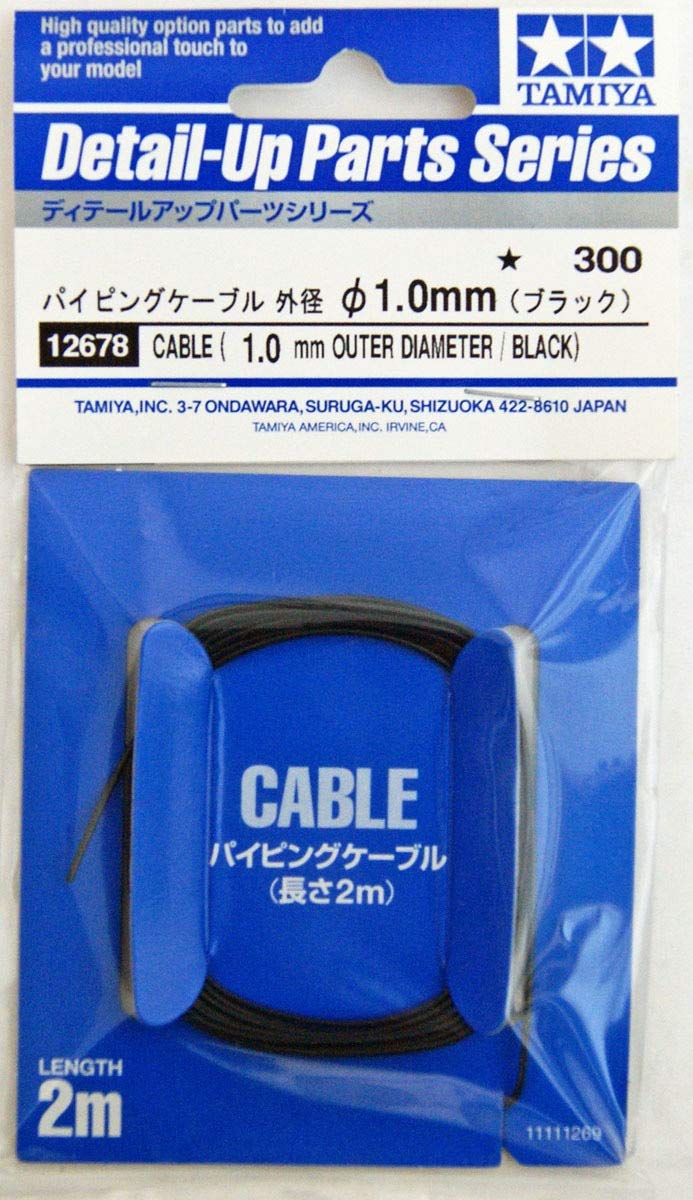 010 - Tamiya - 12678 - Cable, Black, 1mm x 2m - primary image