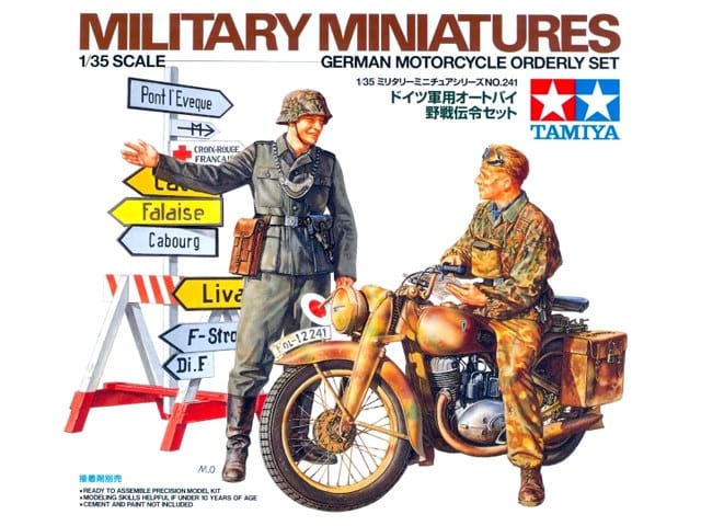 010 - Tamiya - 35241 - German Motorcycle Orderly Set with DKW NZ 350 - primary image