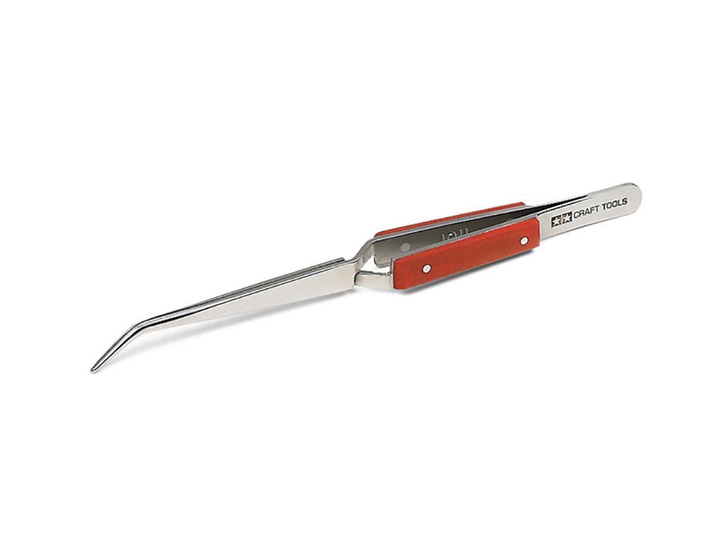 010 - Tamiya - 74102 - Tamiya High Grade Reverse Action Angled Tweezers - primary image