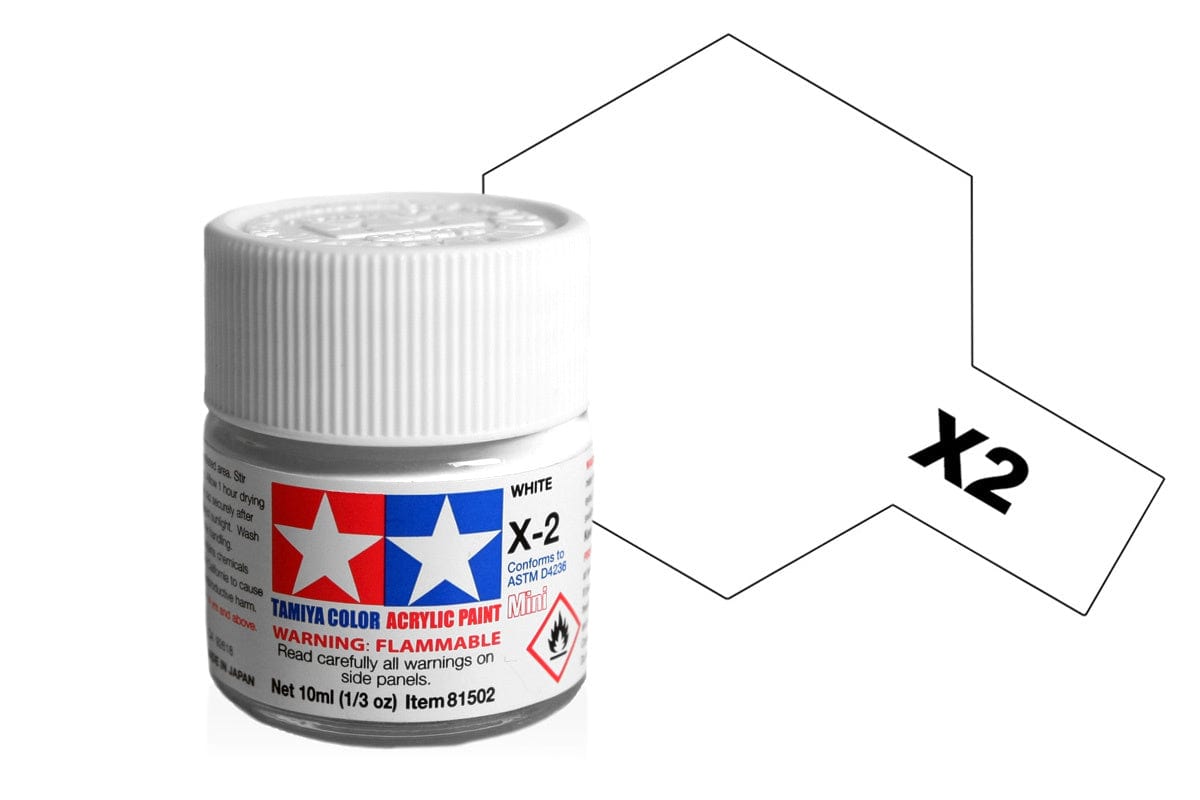 010 - Tamiya - 81502 - Tamiya Acrylic Mini X-2 White - primary image