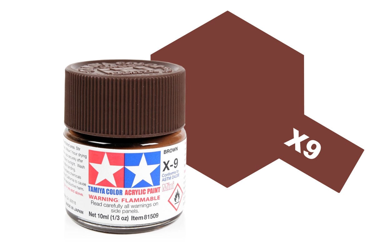 010 - Tamiya - 81509 - Tamiya Acrylic Mini X-9 Brown - primary image