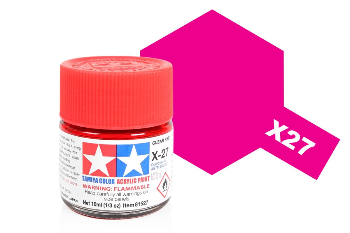 010 - Tamiya - 81527 - Tamiya Acrylic Mini X-27 Clear Red - primary image
