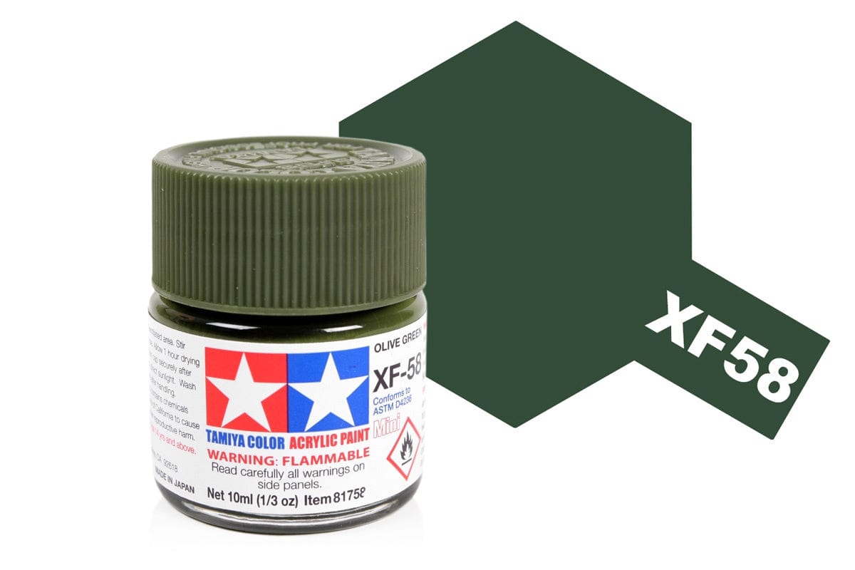 010 - Tamiya - 81758 - Tamiya Acrylic Mini XF-58 Olive Green - primary image