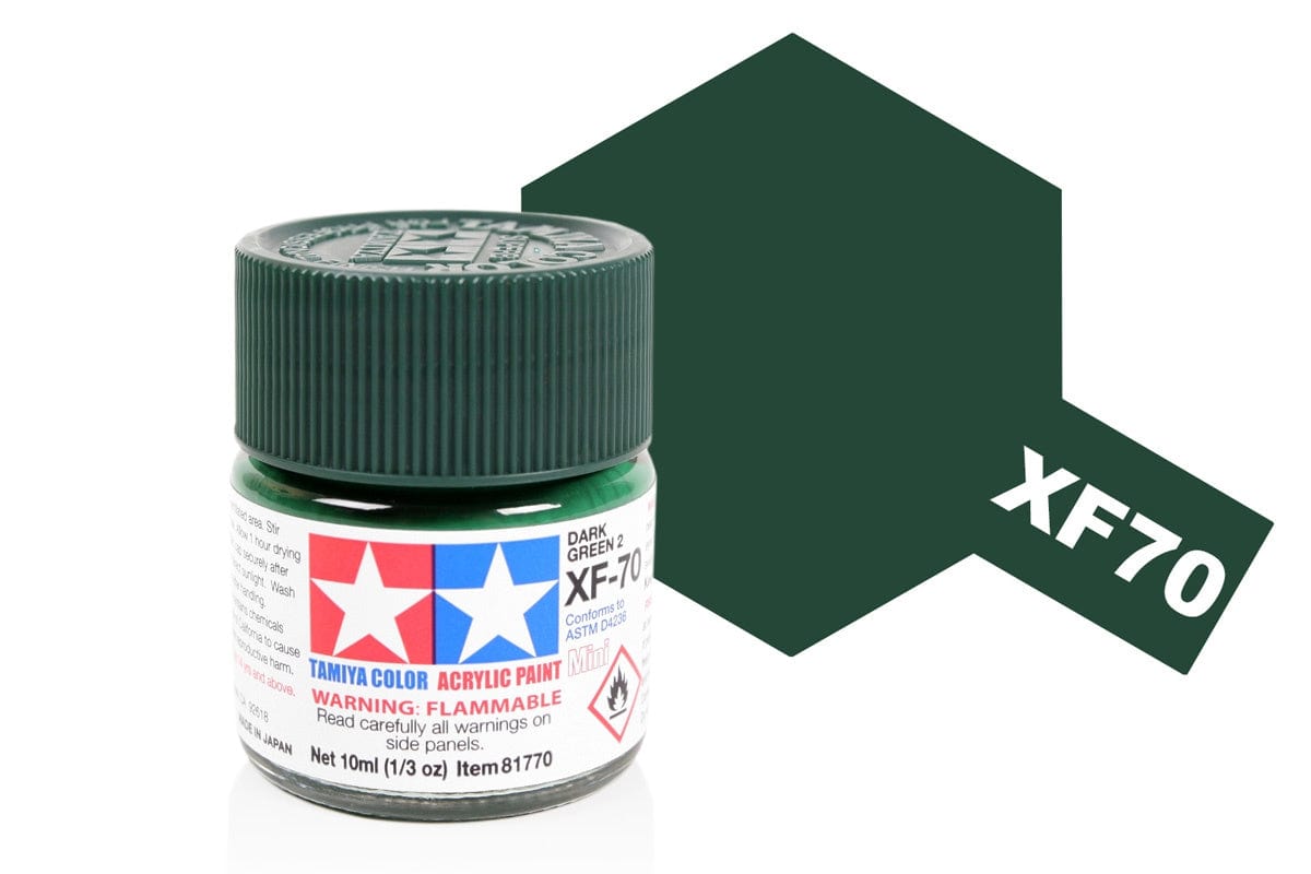 010 - Tamiya - 81770 - Tamiya Acrylic Mini XF-70 Dark Green 2 - primary image