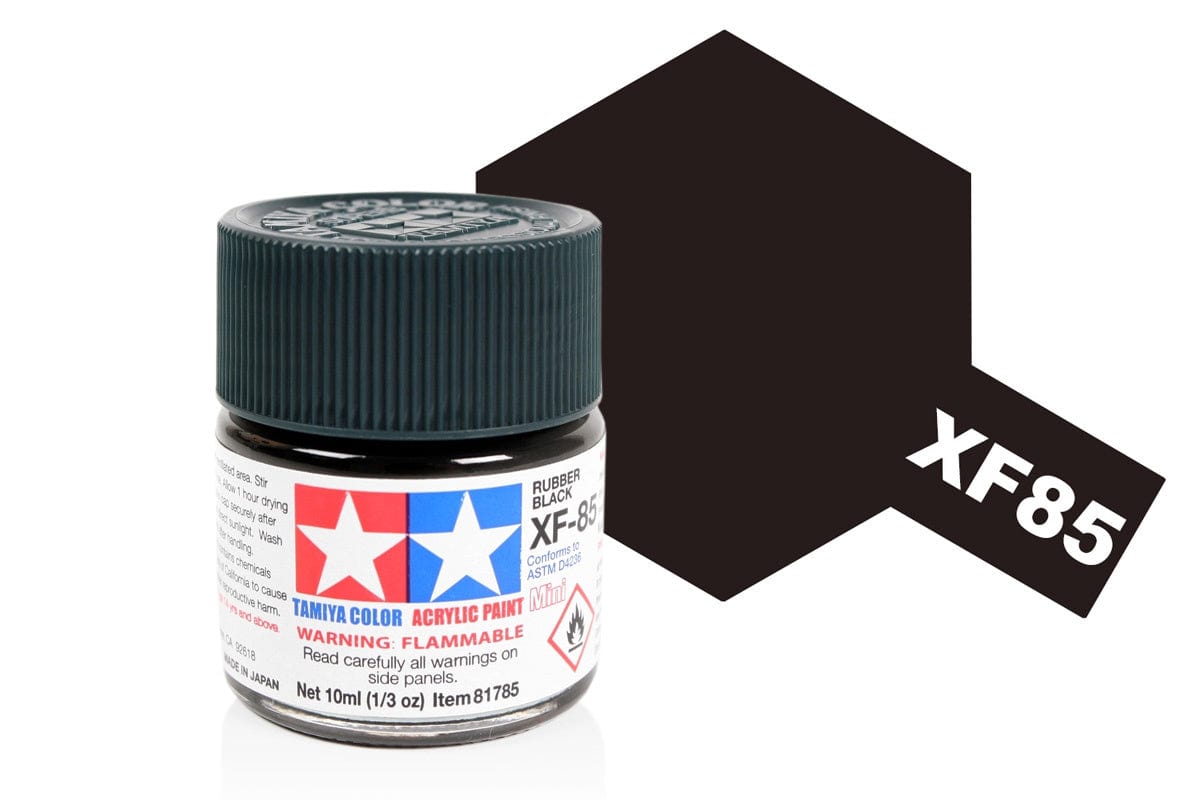 010 - Tamiya - 81785 - Tamiya Acrylic Mini XF-85 Rubber Black - primary image