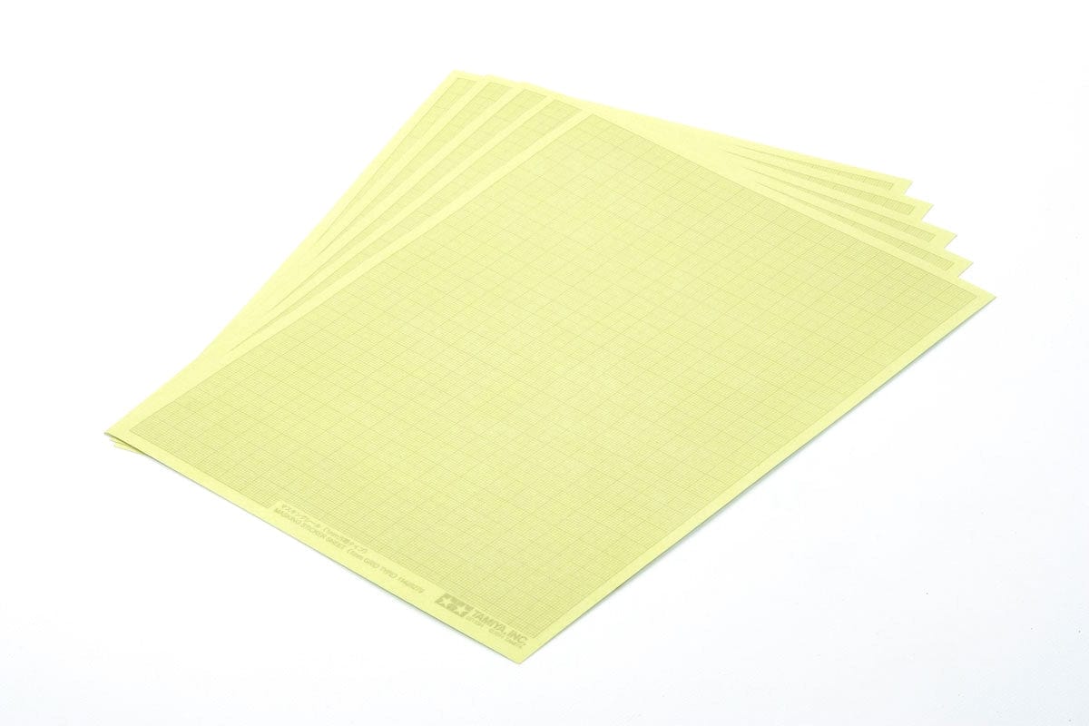 010 - Tamiya - 87129 - Tamiya Masking Sticker Sheet 1mm Grid x5 - primary image