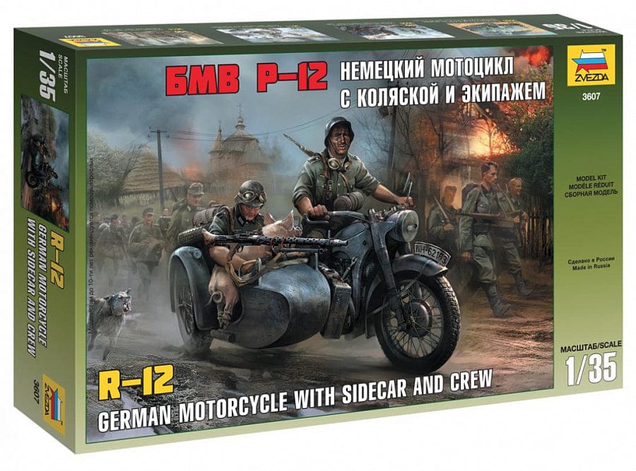 010 - Zvezda - 3607 - BMW R12 with Sidecar - primary image