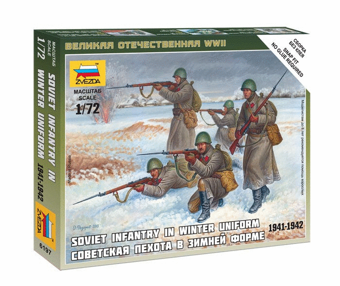 010 - Zvezda - 6197 - Soviet Infantry in Winter Uniform - primary image