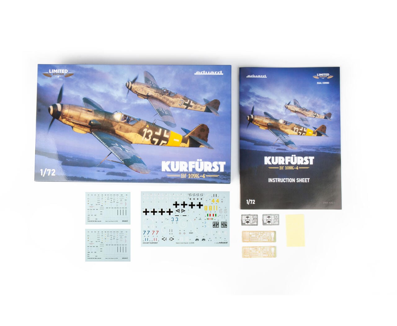 101 - Eduard - 2155 - Messerschmitt Bf 109 K-4 ‘Kurfürst’ [dual combo] - box contents