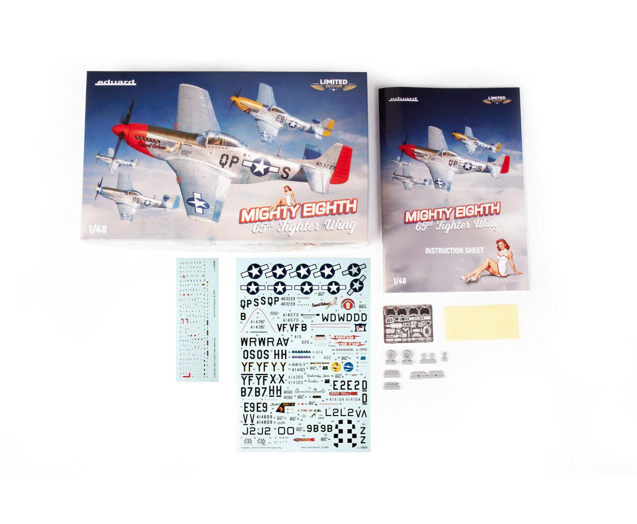 101 - Eduard - 11196 - North American P-51D Mustang ‘Mighty Eighth - 65th Fighter Wing’ - box contents