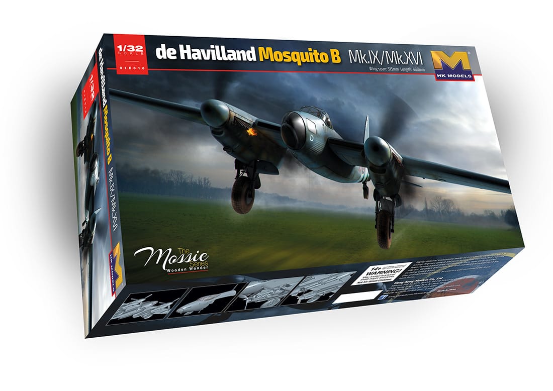 HK Models - 01E016 - de Havilland Mosquito B Mk IX / XVI - box front right angle