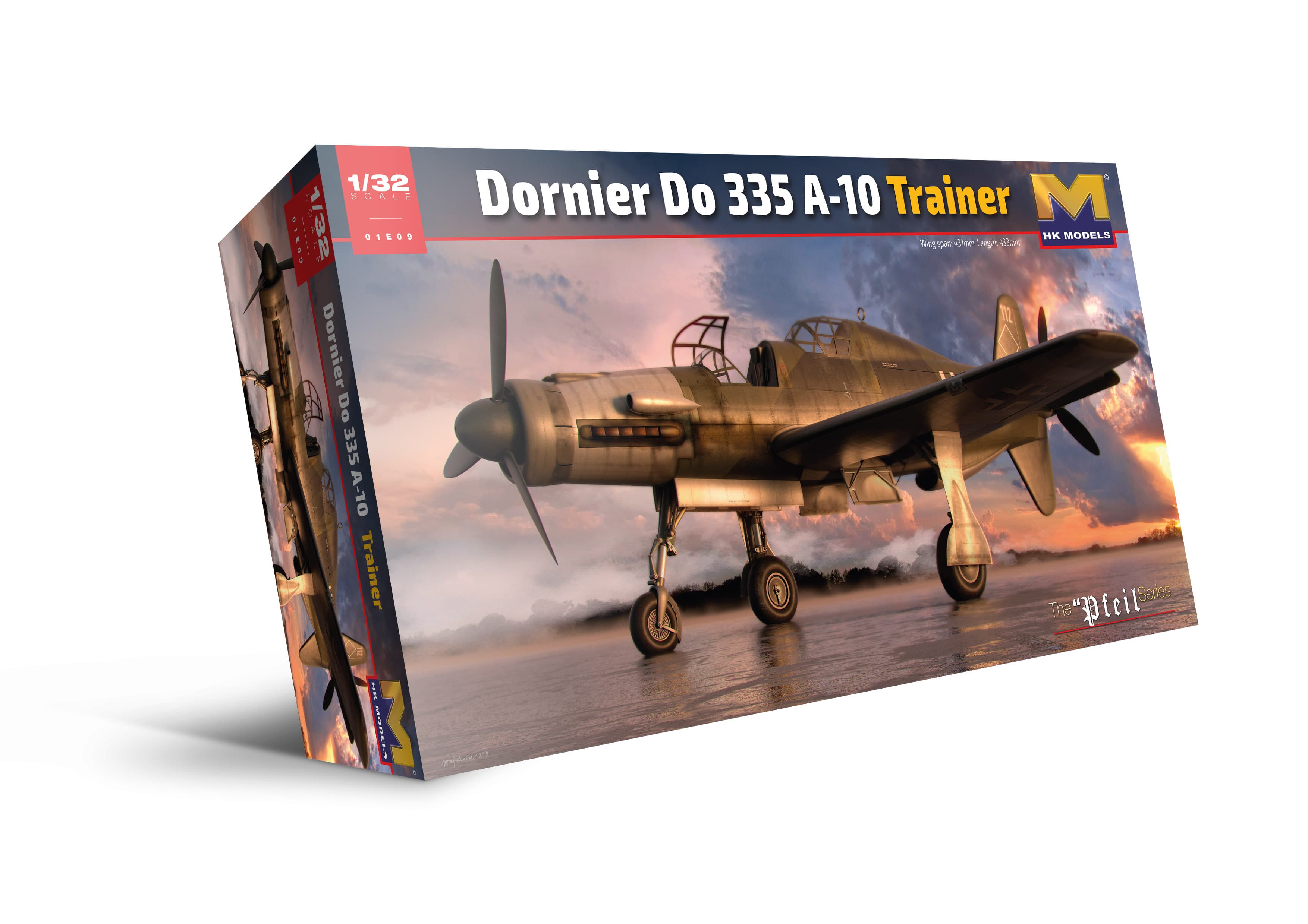 HK Models - 01E009 - Dornier Do 335 A-10 Pfeil - box front right angle