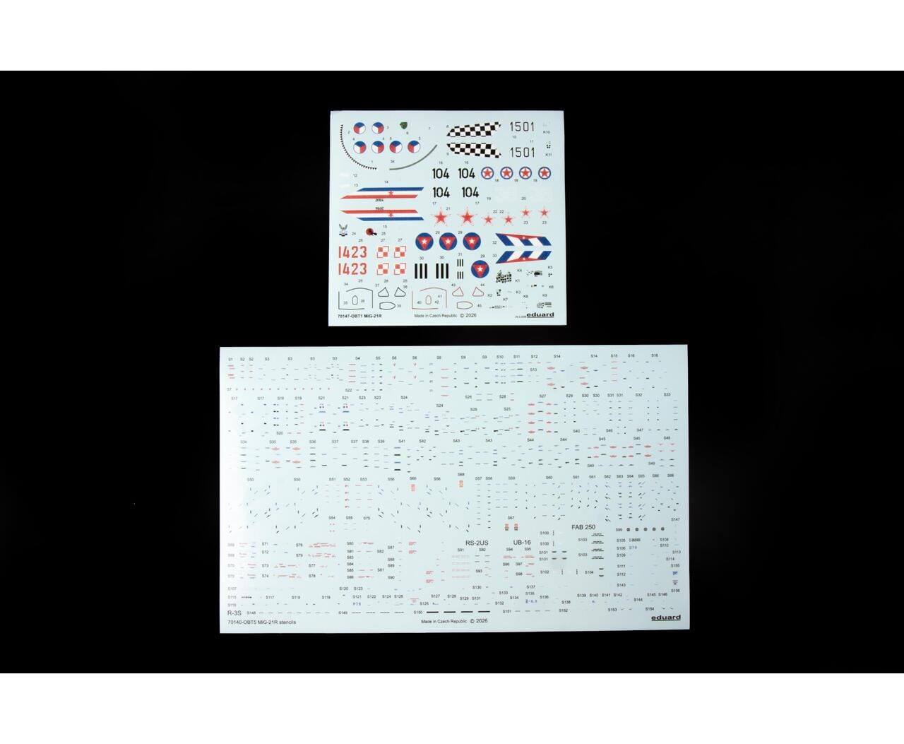 400 - Eduard - 70147 - Mikoyan-Gurevich MiG-21R Fishbed H - decals