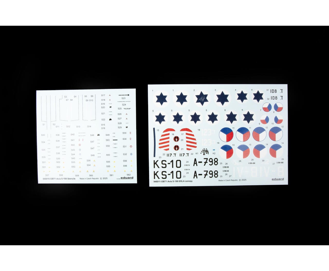 Eduard - 948012 - Avia S-199 (ERLA Canopy) - decals