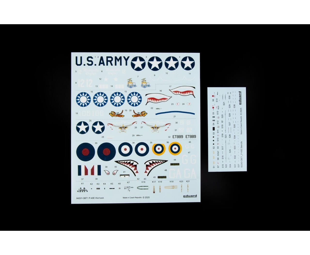 Eduard - 84207 - Curtiss P-40E Warhawk / Kittyhawk Mk Ia - decals