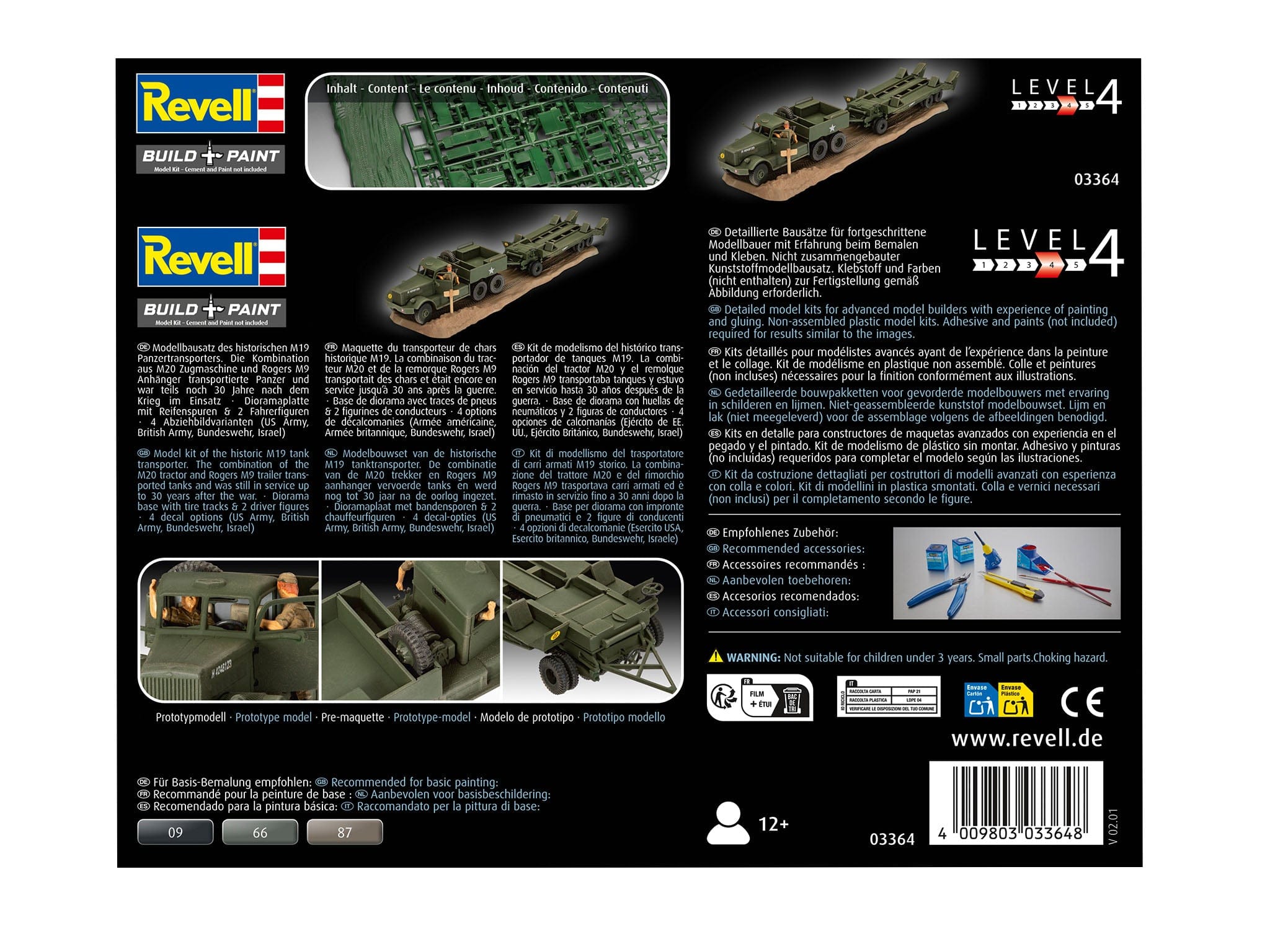 Revell - 03364 - Diamond T M19 Tank Transporter - box rear