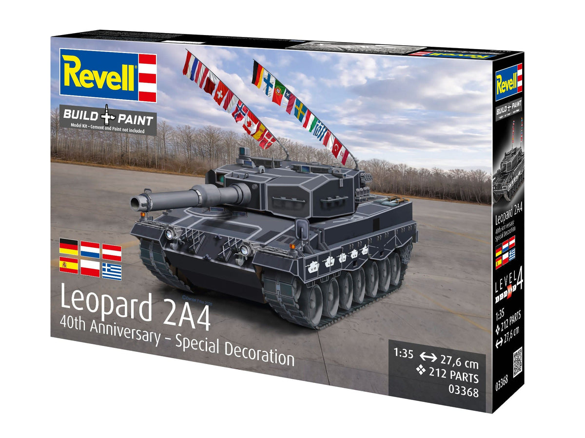 102 - Revell - 03368 - Leopard 2A4 ‘40th Anniversary’ - box front left angle