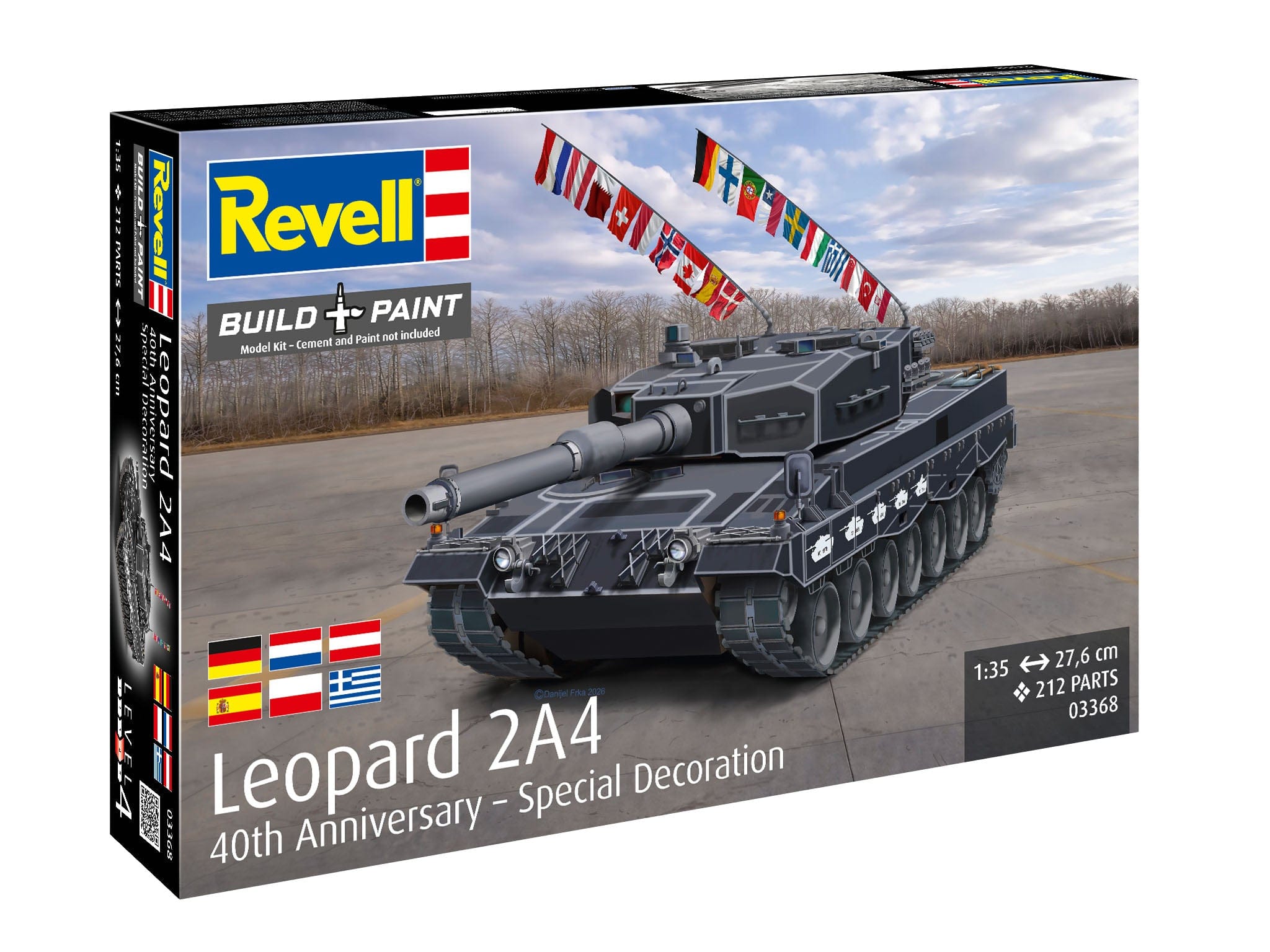 Revell - 03368 - Leopard 2A4 ‘40th Anniversary’ - box front right angle