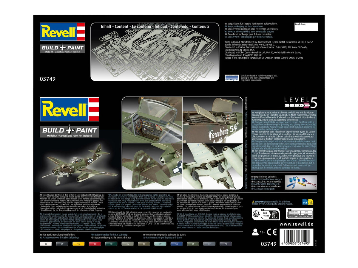 101 - Revell - 03749 - Messerschmitt Me 262 A-1a/U4 - box rear