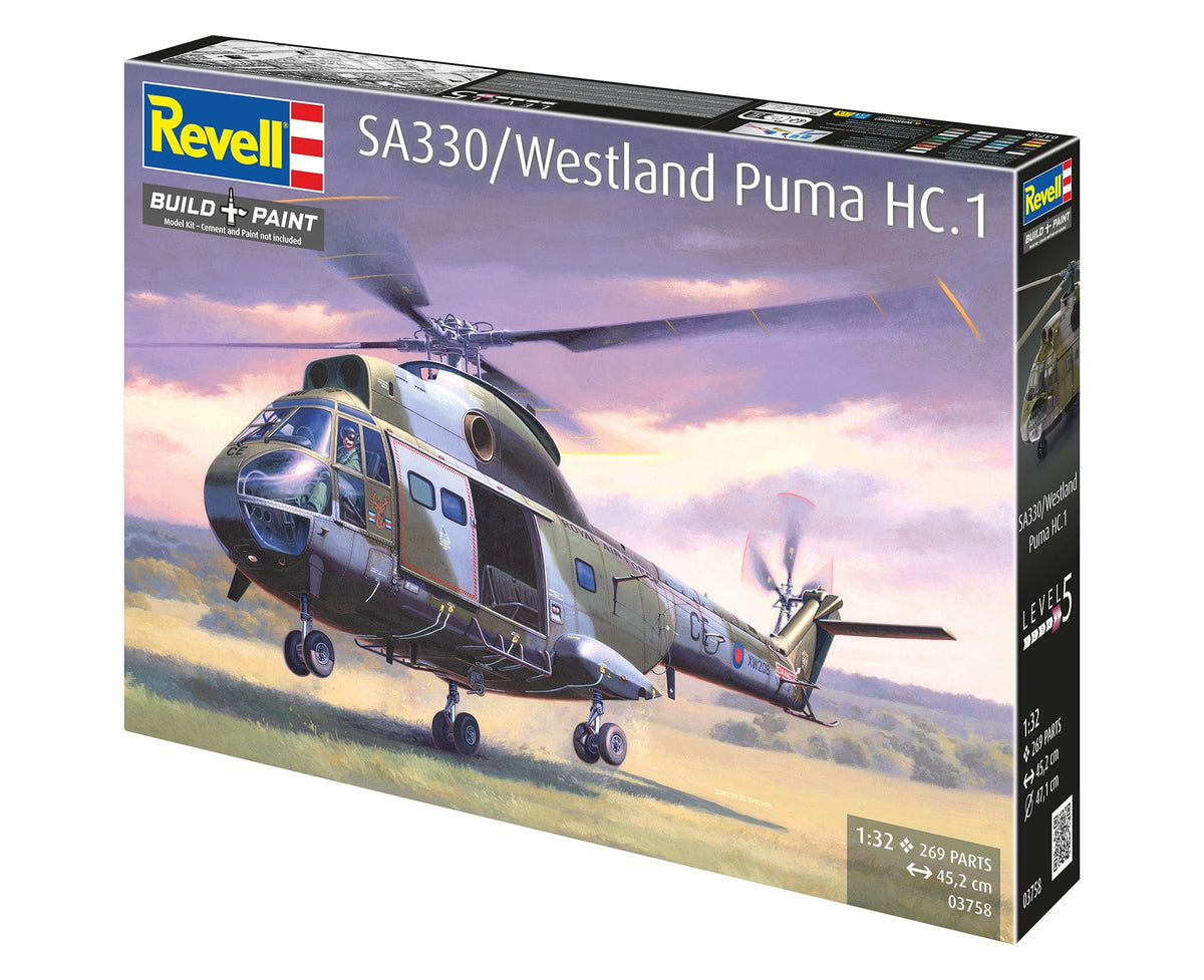 100 - Revell - 03758 - Aérospatiale SA 330 / Westland Puma HC.1 - box front left angle