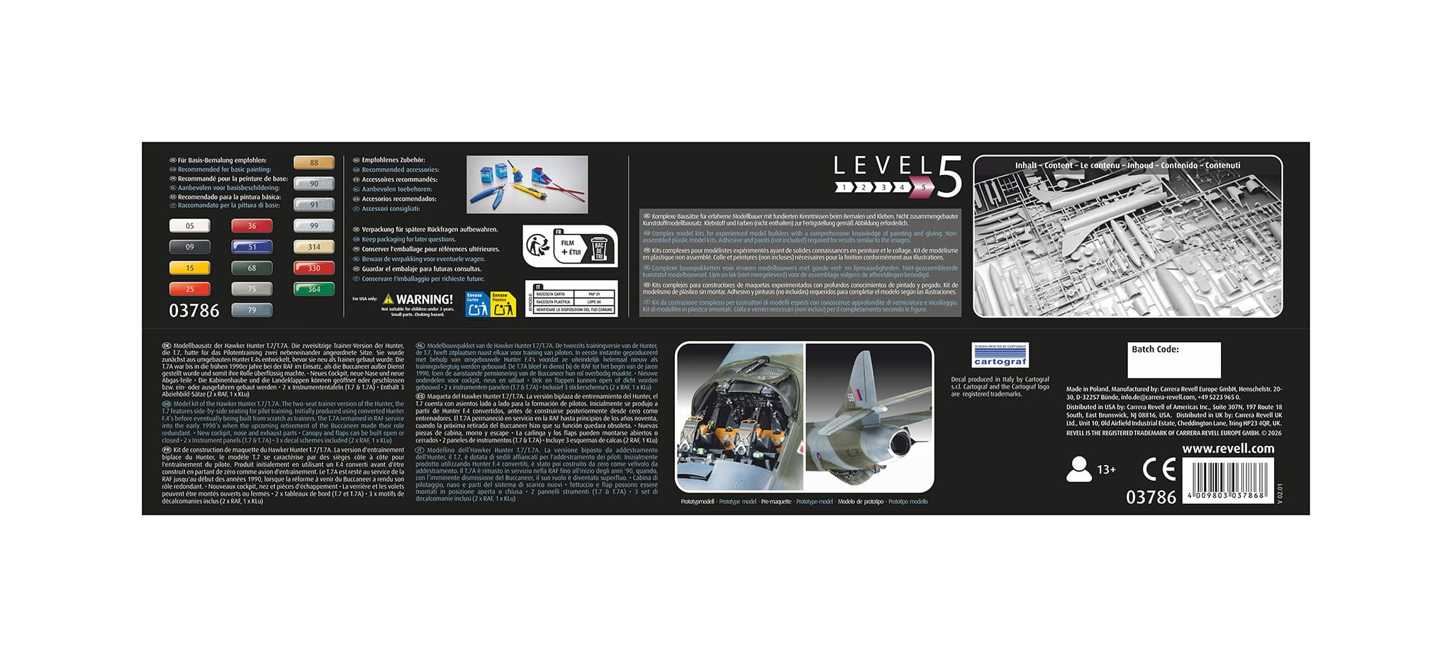 Revell - 03786 - Hawker Hunter T.7 / T.7a - box rear