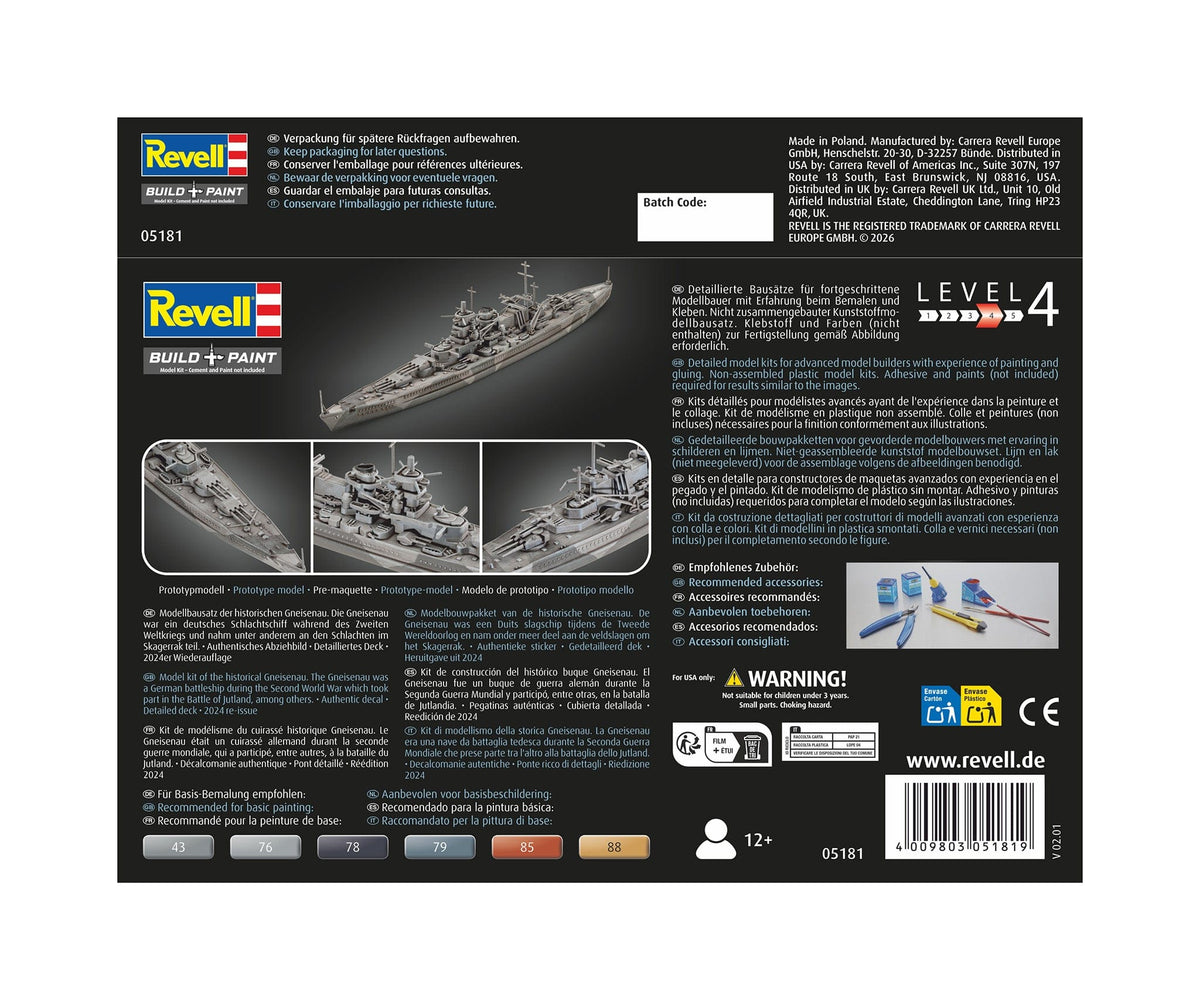 102 - Revell - 05181 - Gneisenau - box rear