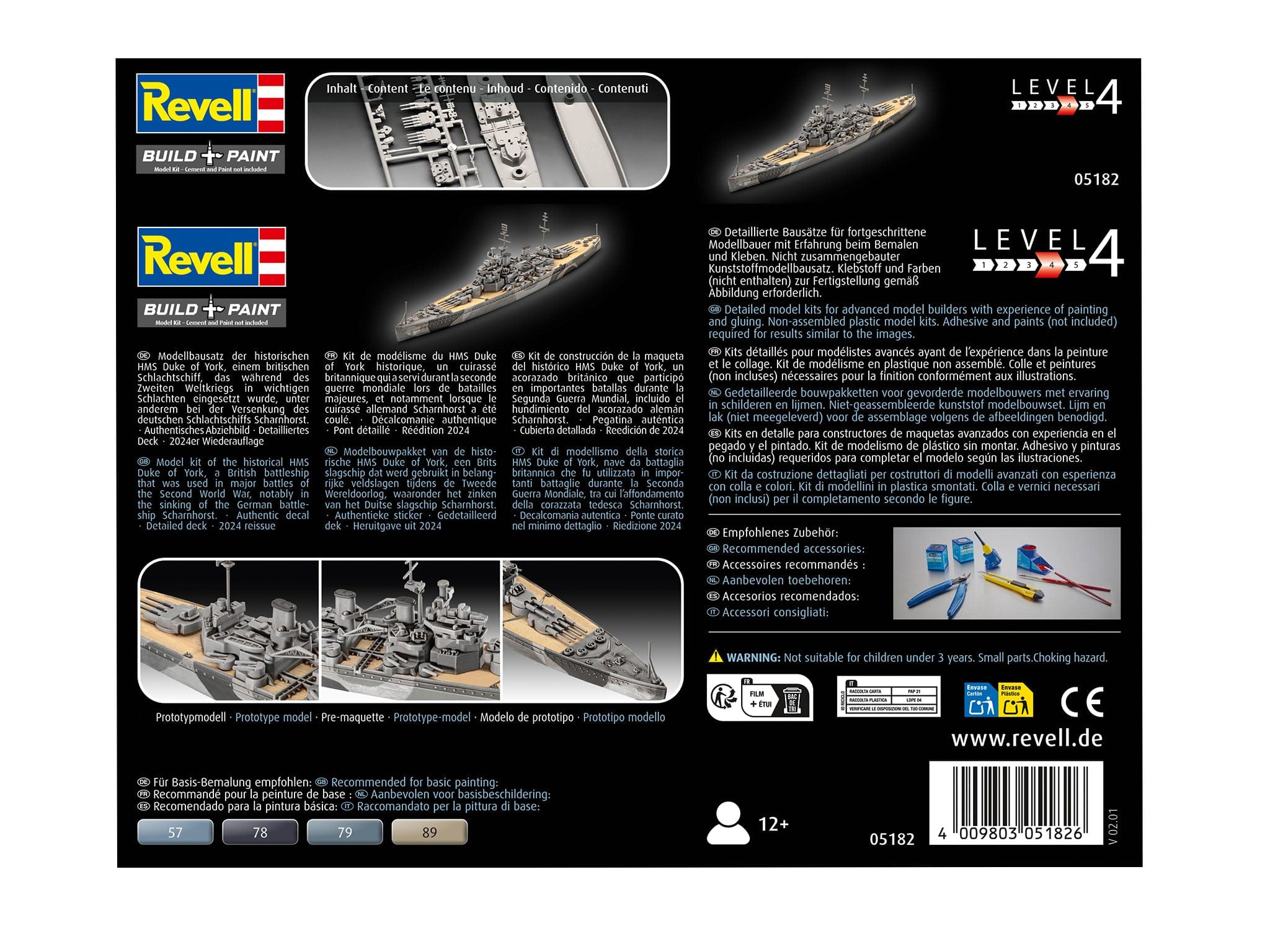 Revell - 05182 - HMS Duke of York (17) - box rear