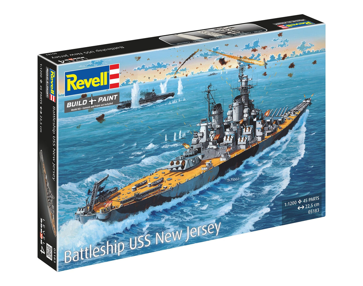 100 - Revell - 05183 - USS New Jersey (BB-62) - box front right angle