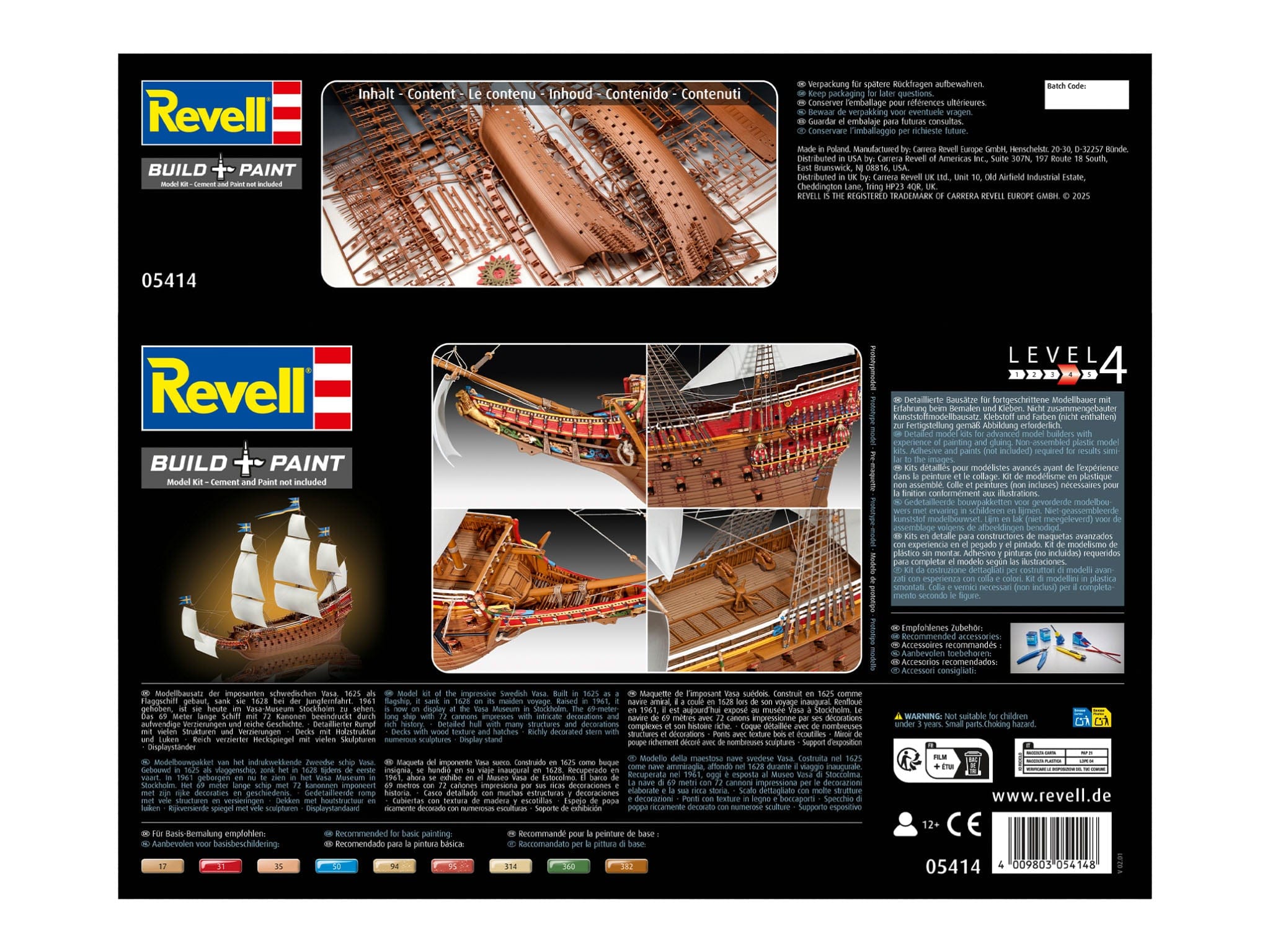 Revell - 05414 - Vasa - box rear