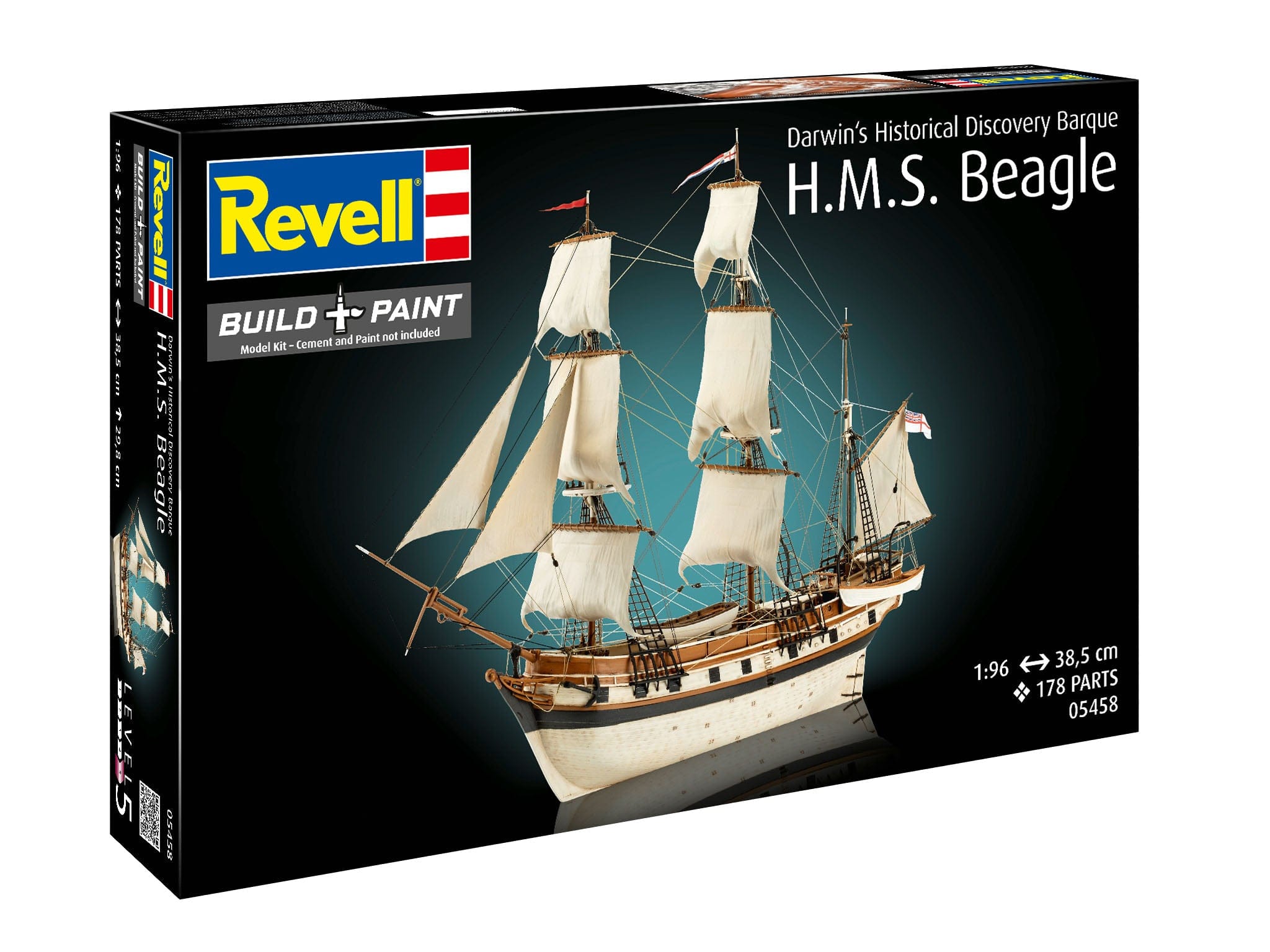 Revell - 05458 - HMS Beagle - box front right angle