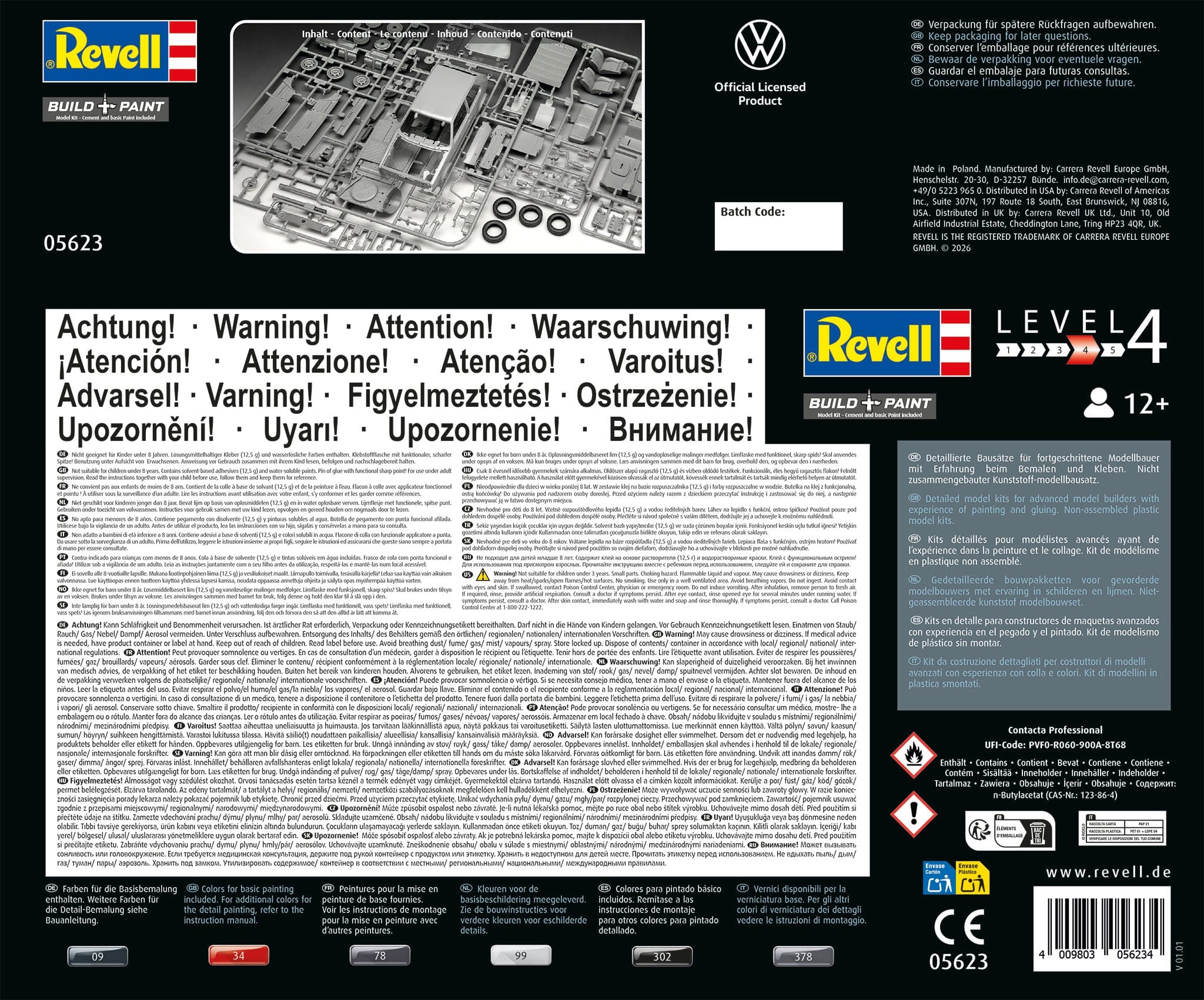Revell - 05623 - Volkswagen Golf I GTi  ‘50 Years’ [gift set] - box rear