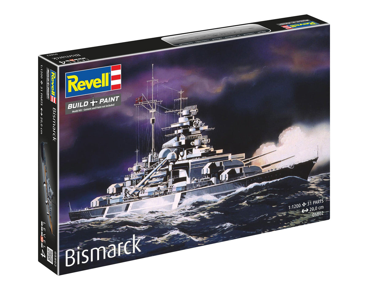 100 - Revell - 05802 - Bismarck - box front right angle