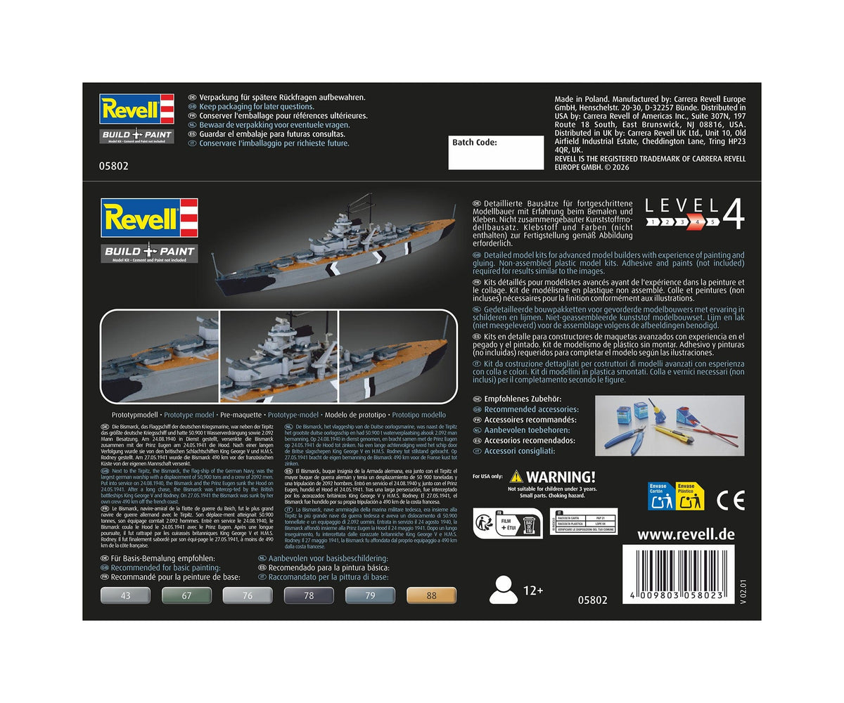 102 - Revell - 05802 - Bismarck - box rear